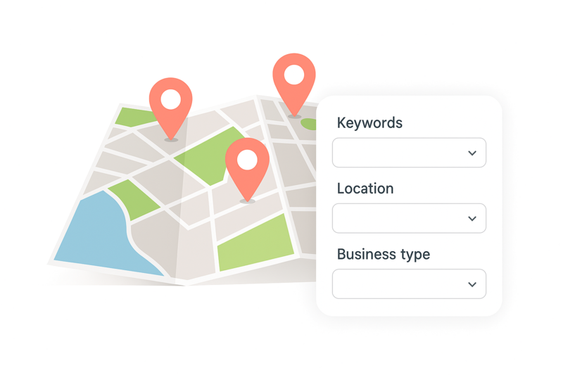 Choose area and business type on the map
